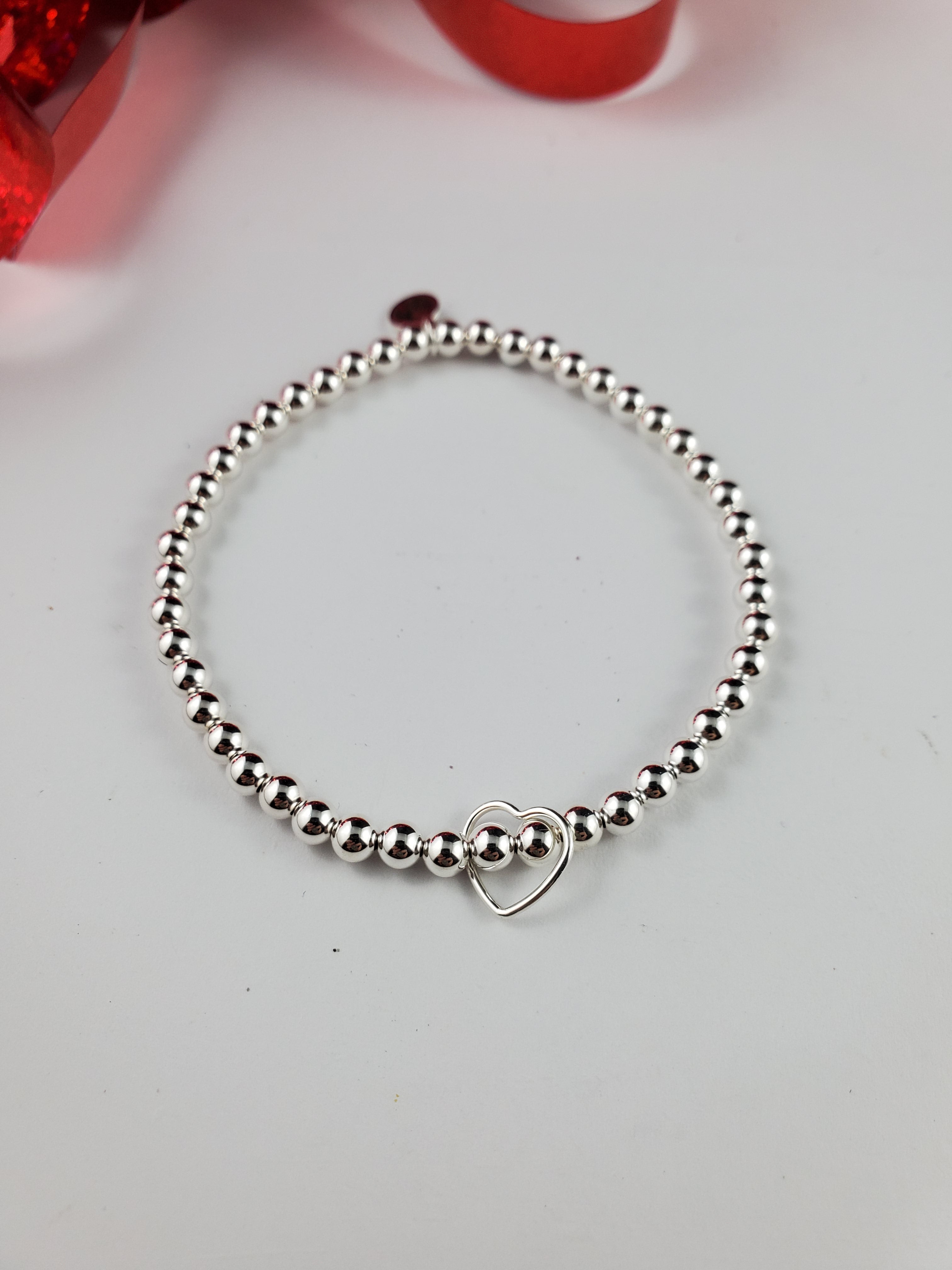 Sterling silver heart bracelet