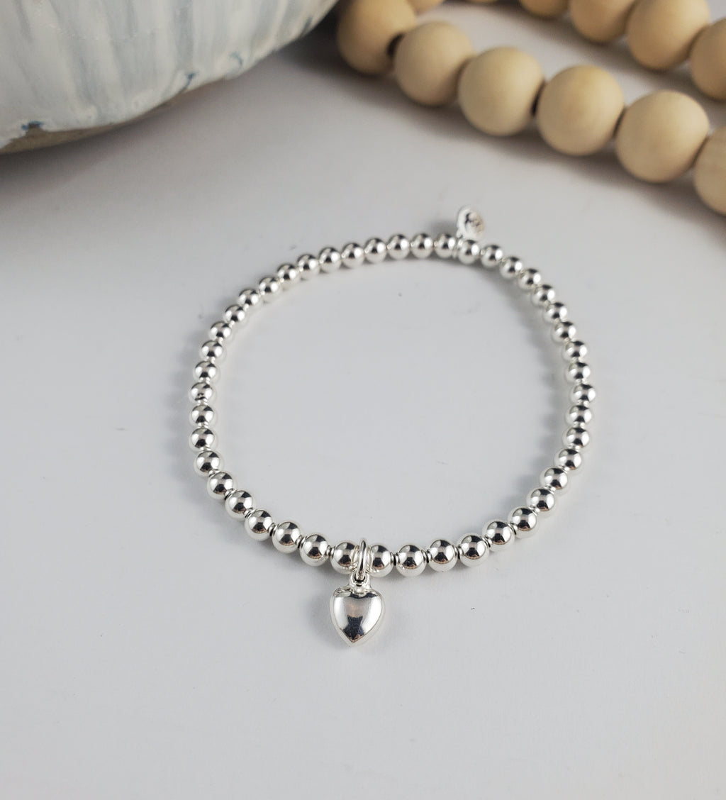 Sterling Silver w Heart Charm