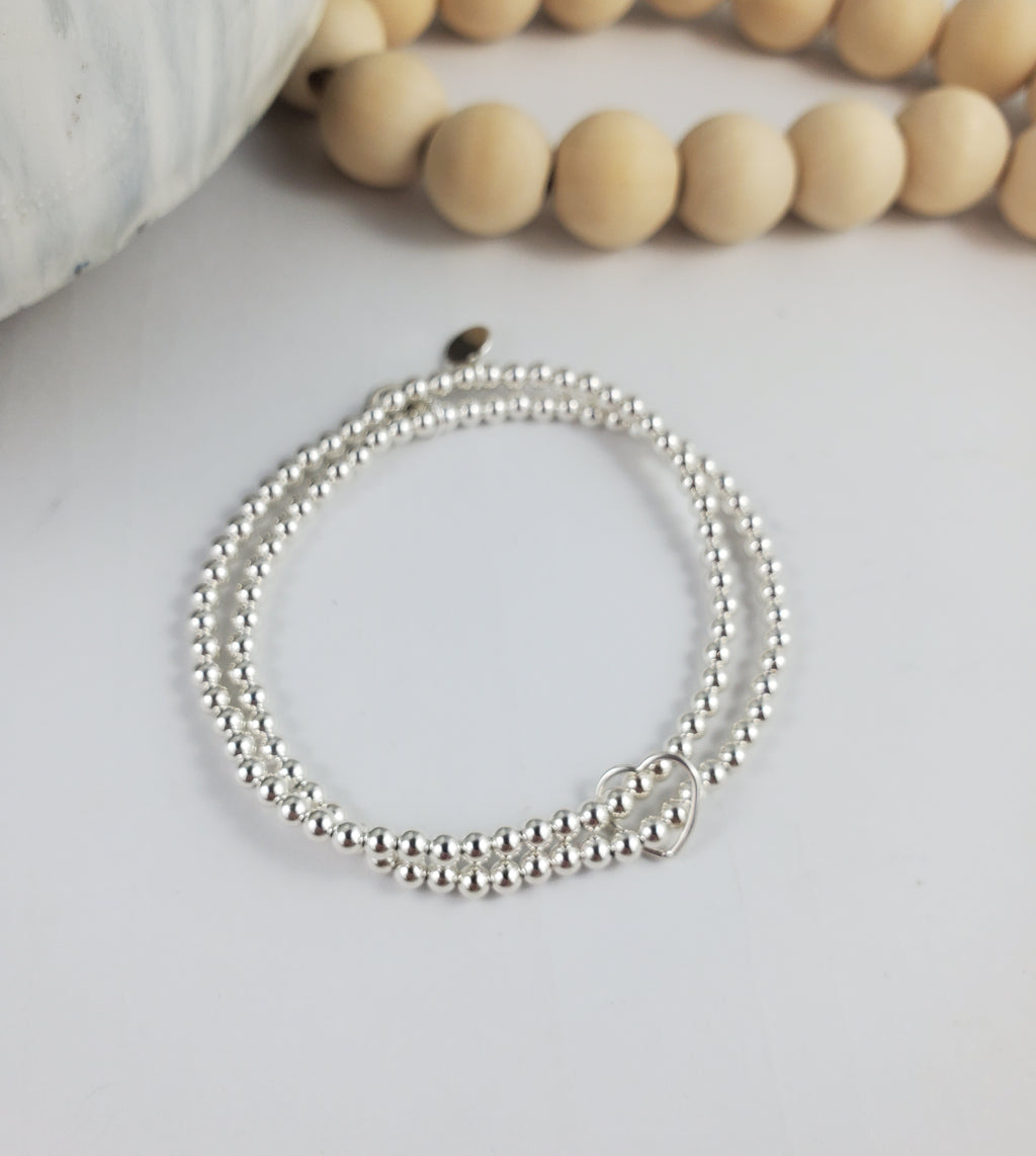 Open Hearts Double Silver