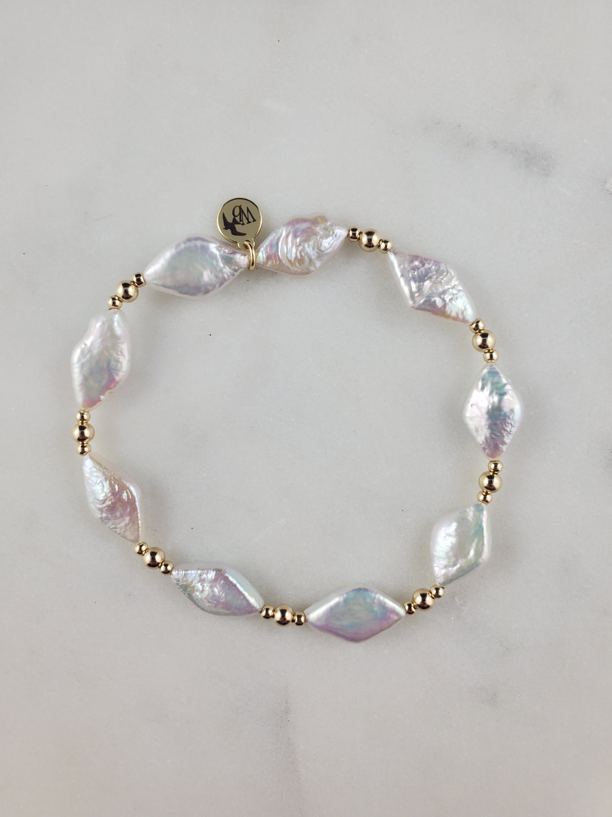 Diamond Pearl Bracelet