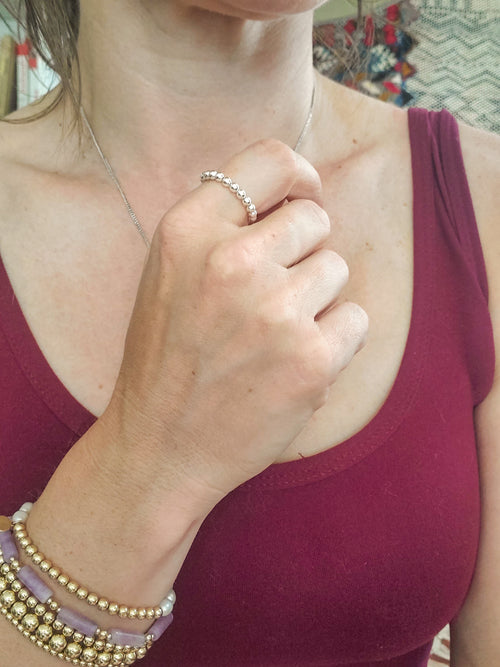 3mm Silver Bead ring