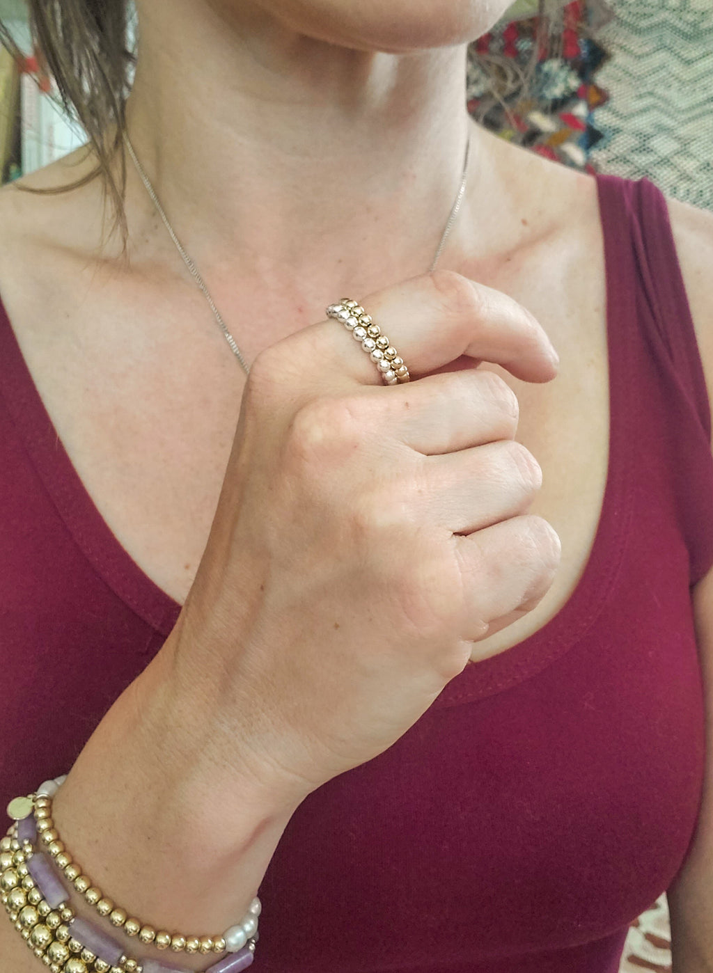 3mm Gold Bead Ring