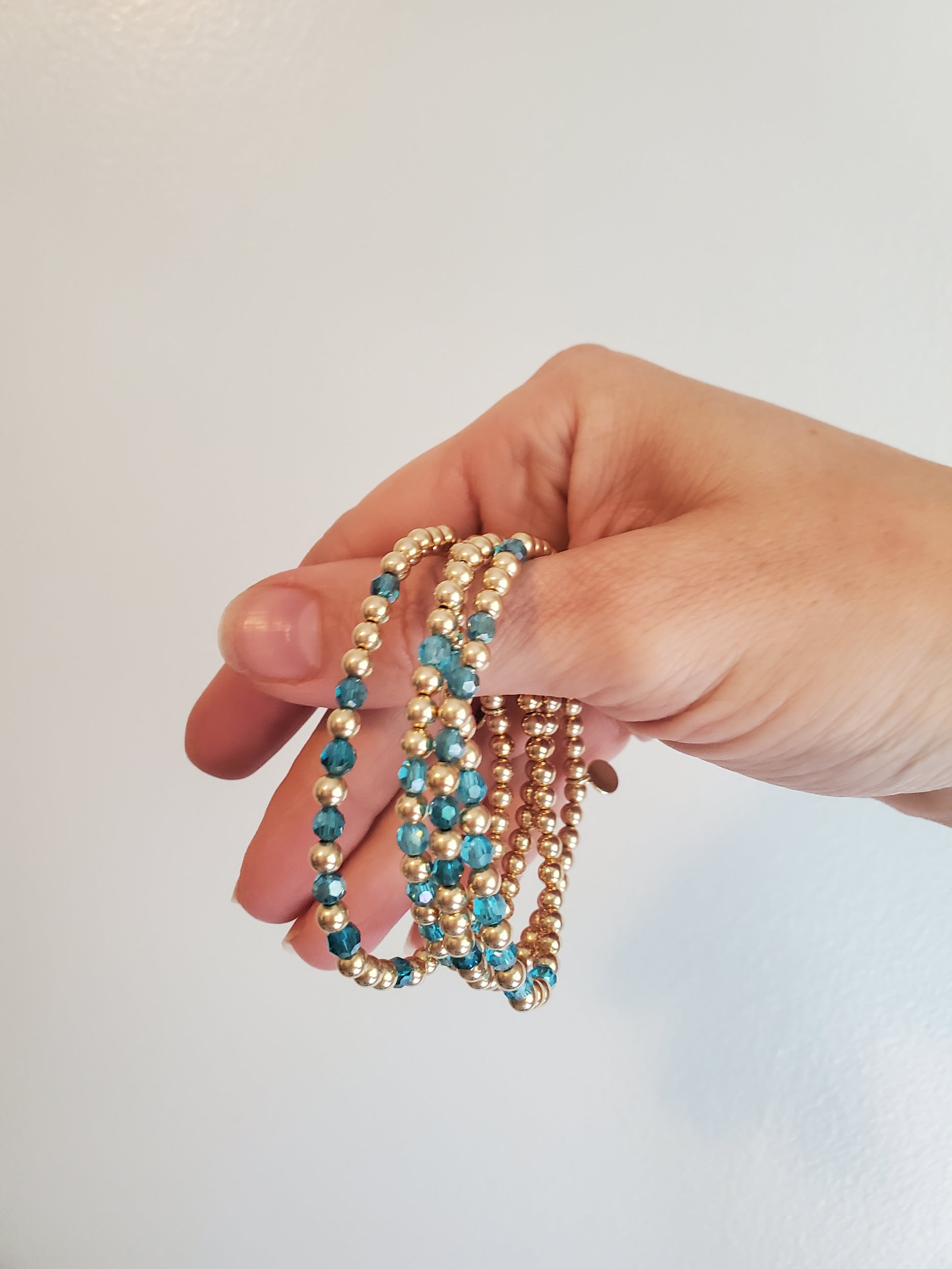 Something Blue Gold Bracelets