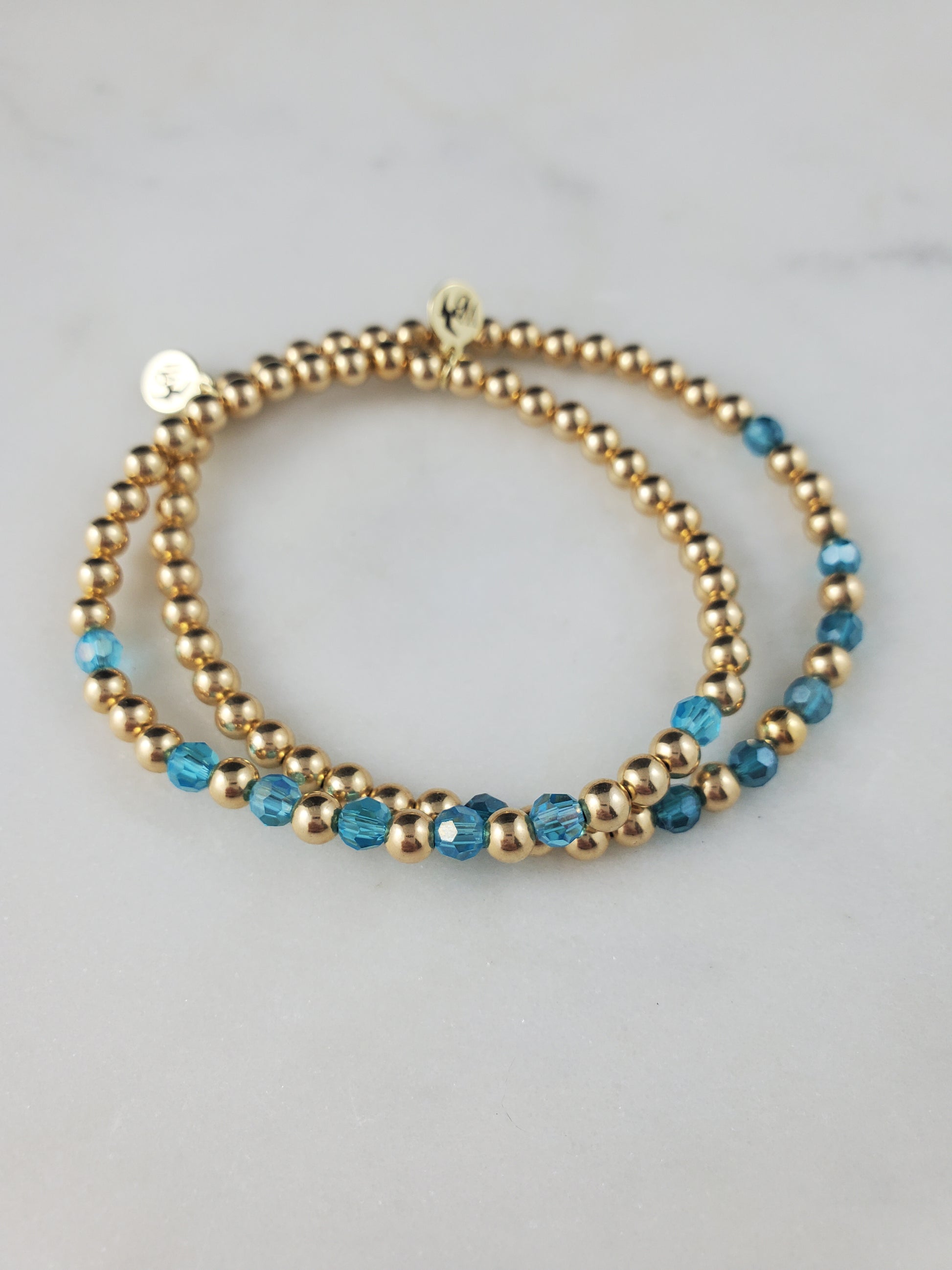 Something Blue Gold Bracelets