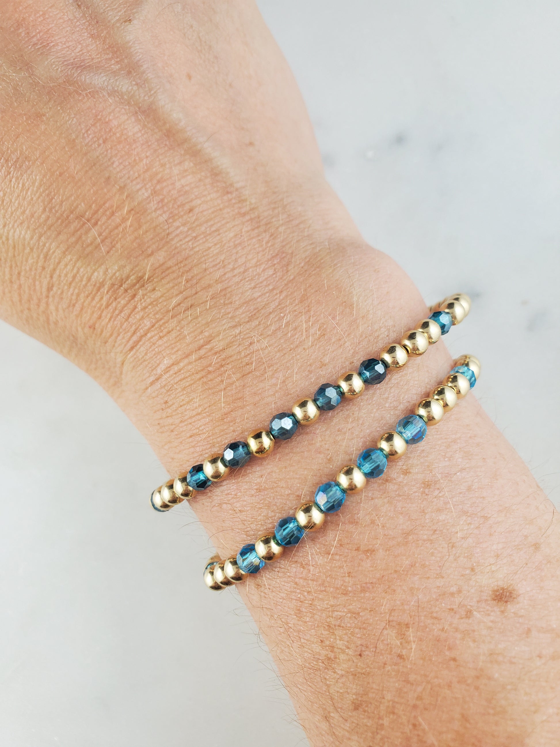 Something Blue Gold Bracelets