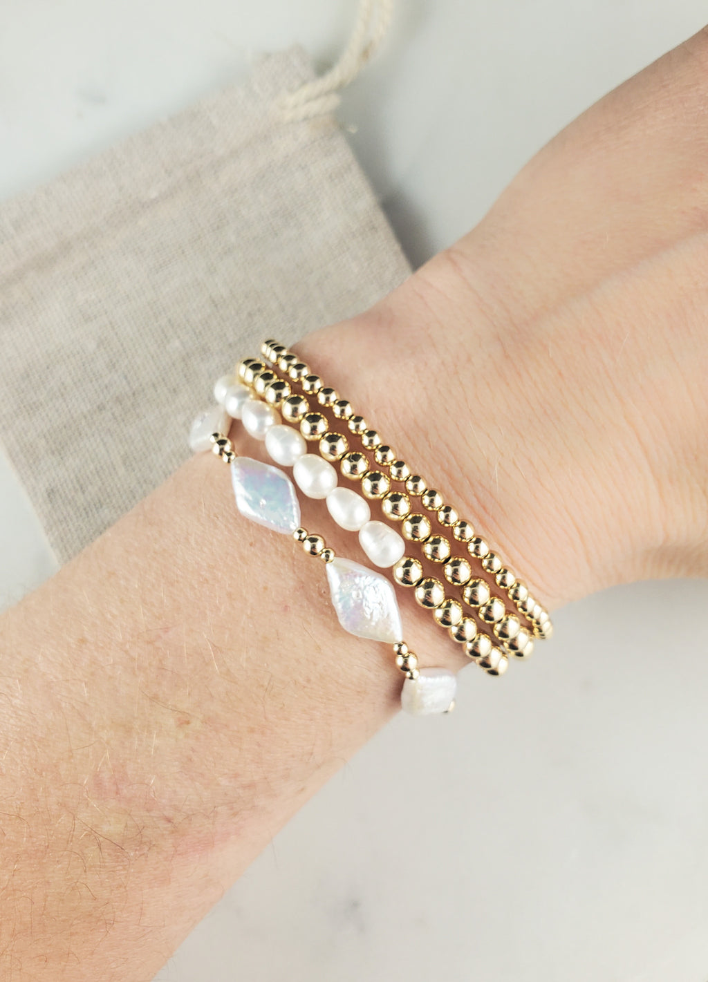 Diamond Pearl Bracelet