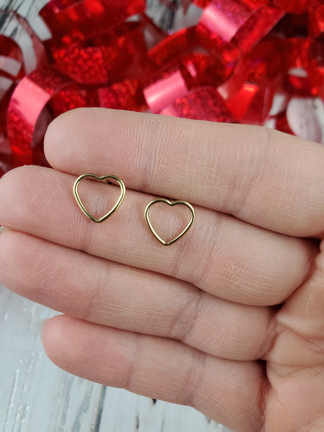 Gold-Filled Wire Heart Earrings
