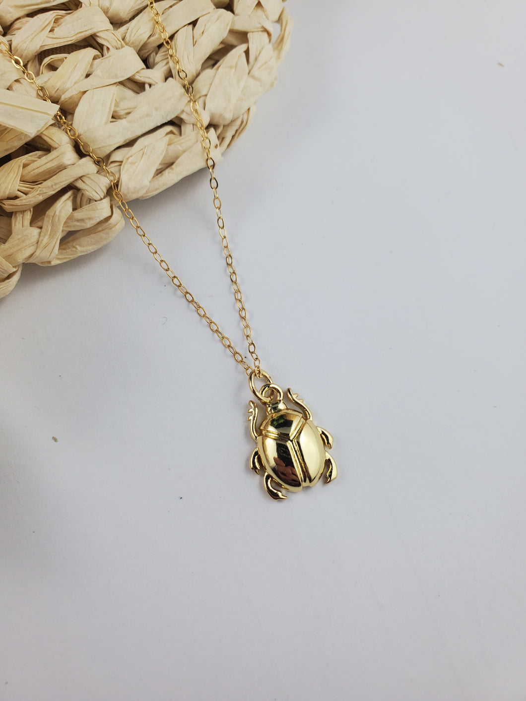 Scarab Beetle Gold Necklace