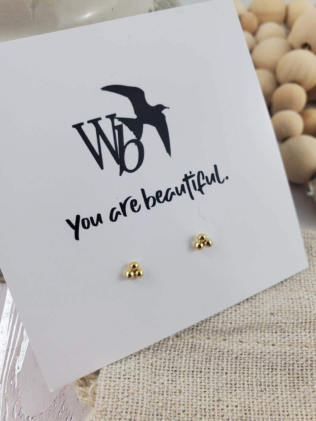 Gold Bubble Stud Earrings
